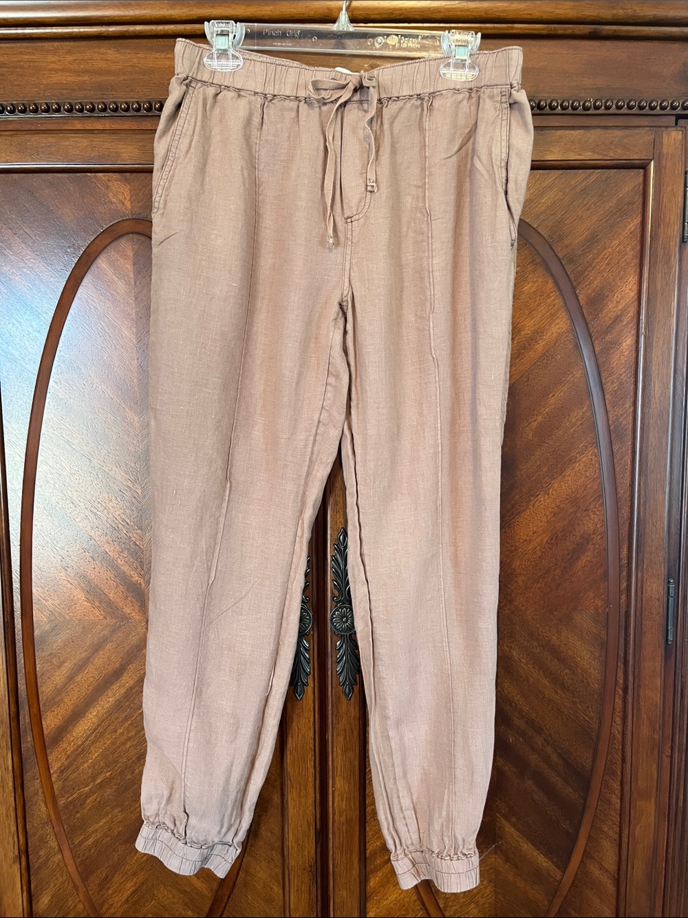 Cynthia Rowley Women’s Drawstring Linen Joggers - Dusty Brown
